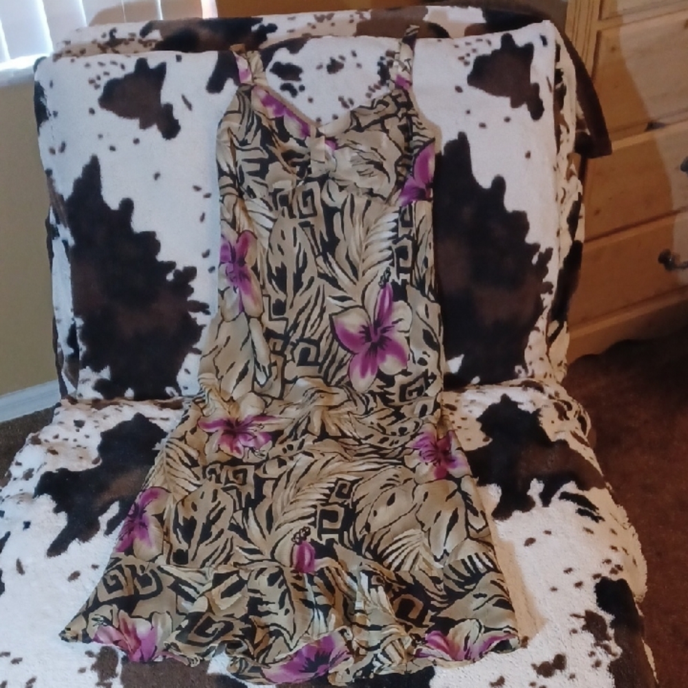 Karin Stevens Purple and Green Spaghetti Strap Sundress